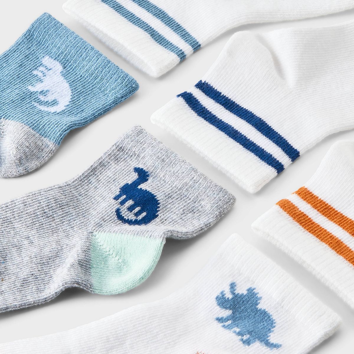 Toddler 6pk Dino Striped Socks - Cat & Jack™ - thumbnail 3