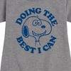 - Peanuts - Snoopy Doing The Best I Can Graphic Short Sleeve Fleece Dress - 2 of 4