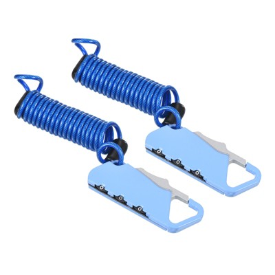 Unique Bargains Locker Travel Luggage Helmet Anti-Theft Digit Resettable Combination Locks with Spring Cables