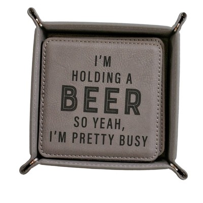 Hold My Beer Coaster Set + Tray Plastic