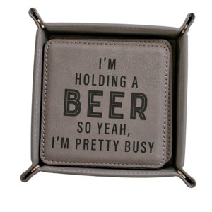 Hold My Beer Coaster Set + Tray Plastic - 1 of 4