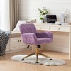 35.4"Furniture Office Chair,Artificial rabbit hair Home Office Chair with Golden Metal Base,Pink - 4 of 4