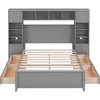 Full Size Platform Bed with 4 Storage Drawers and Bookcase Headboard, with Cabinet and Shelf, Full Storage Bed Frame, No Box Spring Needed for Bedroom - 3 of 4