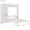 NicBex Full Size Murphy Bed Wooden Bed Frame Morden Hideaway Wall Bed with 1 Side Storage Shelves for Bedroom - 2 of 4