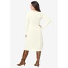 Jessica London Women's Plus Size Cotton Ribbed Sweater Dress - 3 of 4