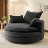 KWPZQEB Swivel Accent Chair - 360° Swivel Round Chair with 3 Pillows and Dual-layer Cushion, Comfy Corduroy Fabric Sofa Chairs for Living Room - 3 of 4