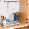 BRINJOY Dish Drying Rack for Small Kitchen Counter, Stainless Steel, Utensil Holder & Tray, Rustproof Narrow Dish Rack for Pot & Pan, Plate (Silver) - 4 of 4