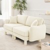 2-Seater Loveseat Sofa ¨C Modern Shell-Arm Design with Cylindrical Fabric-Wrapped Legs, Plush Foam Seating for Living Room, Bedroom, or Office - 4 of 4