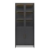 76" Display Cabinet with Glass Doors, Metal Kitchen Pantry Cabinet, Freestanding Curio Cabinet, Versatile Display Bookshelf for Home Office - 3 of 4
