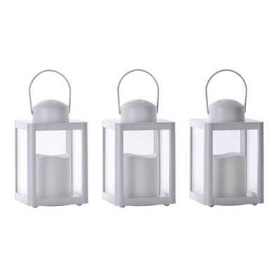 3pk Indoor/Outdoor Battery Operated Lantern White - Sterno Home