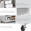 Kitchen Island Cart with Storage Cabinet,41.3'' Rolling Kitchen Cart with Towel Rack & Drawer, Freestanding Buffet Server Sideboard White - 3 of 4