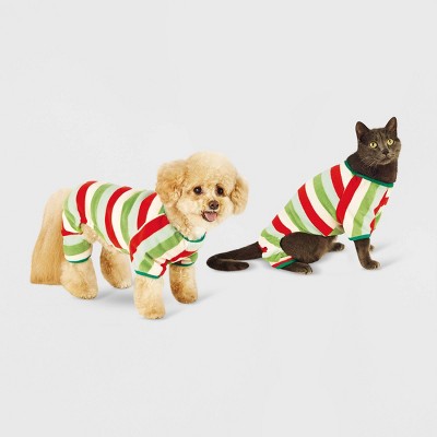 Holiday Stripe Fleece Dog and Cat Pajama - Wondershop™