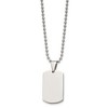 Chisel Stainless Steel Brushed and Polished 4mm Reversible Dog Tag Ball Chain Necklace 24" - 2 of 3