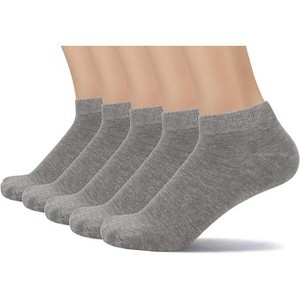 SERISIMPLE Men Thin Viscose Bamboo Low Cut Ankle Breathable Comfort Cool Soft Lightweight Low Cut Ankle Socks Light Grey Large - 1 of 4