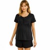 Anna-Kaci Lounge Women's 2-Piece Maternity Pajama Set with Short Sleeve Henley Top and Stretch Shorts - 2 of 4