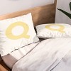 Deny Designs Standard April Lane Art Block Yellow Monogram Q Microfiber Printed Pillow Sham - 2 of 3