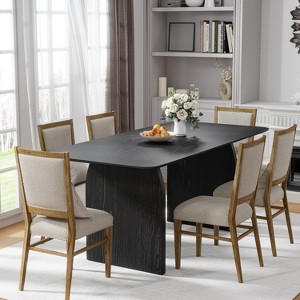 SpassWay 30" H Modern Double Pedestal Table Versatile for Dining Conference and Gaming (Black/Walnut/Natural) - 1 of 4