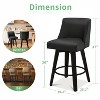 Dyonery 26" Bar Stools Set of 2/3, Modern PU Leather Counter Height Stools with Metal Legs & Footrest, Armless Chairs with Back for Kitchen - 3 of 4