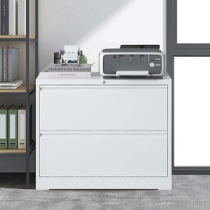 ACEPANO 35.43 in. W Metal Lateral File Cabinet with Lock & 2 Drawers for Office & Home-White - 1 of 4