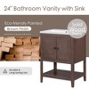 Modern Bathroom Vanity With Ceramic Sink Waterproof Space Saving Easy Assembly Bathroom Storage Cabinet - 3 of 4