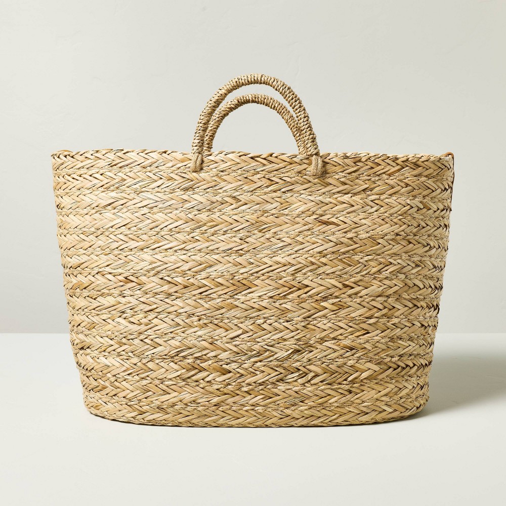 Photos - Travel Accessory Natural Woven Summer Tote - Hearth & Hand™ with Magnolia