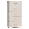Crestlive Products Vertical Large Dresser Widen and enlarge Storage Tower with Sturdy Steel Frame Wood Top Easy Pull Fabric Bins - 2 of 4