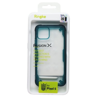 Ringke Fusion X Series Case for Google Pixel 5 - Clear / Turquoise Green