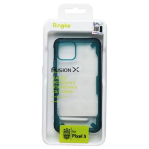 Ringke Fusion X Series Case for Google Pixel 5 - Clear / Turquoise Green - 1 of 1