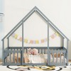 JUJABU Full Wood House-Shaped Floor Bed with Fence, Guardrails - 4 of 4
