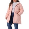 Agnes Orinda Women's Plus Size Drawstring Waist Long Sleeve Warm Barn Jackets with Hooded - 2 of 4