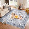 Acekool Washable Area Rug, Non-Slip Vintage Floral Carpet, Retro Machine Washable Floor Mat for Living Room, Bedroom, Entryway - 4 of 4