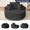 Mjkone Corduroy 360-degree Swivel Armchair, Deepseat Accent Barrel Round Sofa Chair with Pillows,Upholstered Moden Reading Chair - 4 of 4