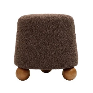 TOV Furniture Jaine Boucle Upholstered Round Ottoman - 1 of 4