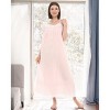 ADR Women's Cotton Nightgown Amelia Short Sleeve Lace Trim Button Up Long Vintage Night Dress Gown - 2 of 4