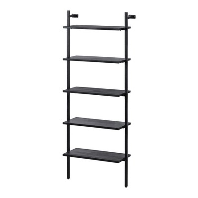 MH London Milton 70" Solid Wood and Metal 5-Tier Open Etagere Bookcase