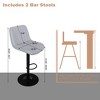 Sapphtopaz Modern Bar Stools Set of 2 Adjustable Height Knit Upholstered Swivel Counter Bar Stools with Backrest High Chair for Dining Room - 3 of 4