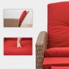 Fontoi Accent Chairs, Adjustable Recliner Chair, Wicker Balcony Chair with Sost Cushion for Patio Porch Garden, Red, 28"*37"*28" - 4 of 4