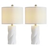 Maxax White Ceramic Table Lamp Set of 2 , Bedside Desk Lamp for Bedroom Living Room, Modern Twisted Design Nightstand Lamp - 4 of 4