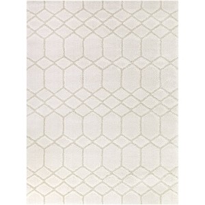 Balta Rugs 5'3"x7' Theron Honeycomb Geometric Premium Shag Kids' Area Rug Cream - 1 of 4