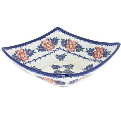 Blue Rose Polish Pottery Chantilly Square Serving Dish