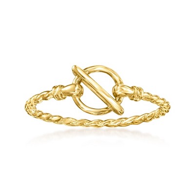 RS Pure by Ross-Simons 14kt Yellow Gold Twisted Rope Toggle Ring