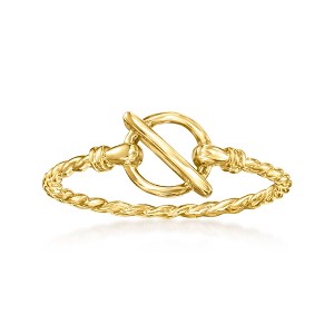 RS Pure by Ross-Simons 14kt Yellow Gold Twisted Rope Toggle Ring - 1 of 4