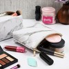 Glamlily White Marble Printed Cosmetic Travel Pouch Set for Makeup Supplies (2 Pack) - 2 of 4