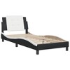 vidaXL Bed Frame with Headboard Platform Base Bedroom Furniture Faux Leather - Black and White Twin - 2 of 4