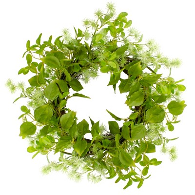 Northlight Jujube Floral and Foliage Springtime Wreath, Green 18"