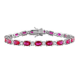 EVERLY JEWELRY | Sterling Silver 13.31 CT TGW Created Ruby and Created White Sapphire Bracelet, 7.25-inch - 1 of 4