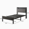 GDFStudio Lyra Modern Metal and Wooden Platform Bed Frame with Storage Headboard and Charging Station - 3 of 4