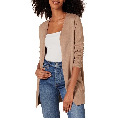 Women's Lightweight Open Front Cardigan Sweater Casual Long Sleeved Breathable Regular Fit Cardigans