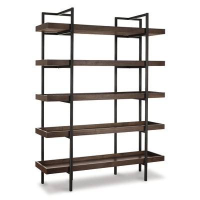Starmore Industrial Brown Acacia and Steel Bookcase