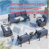 ALAULM Aluminum Patio Furniture Set Modern Metal Outdoor Conversation Sets w/45in Propane Fire Pit Table, Swivel Rocking Chairs w/5.1 Inch Cushion - 4 of 4